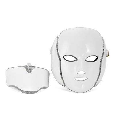 Factory wholesale 7 colors Photon light facial mask LED light therapy mask with neck